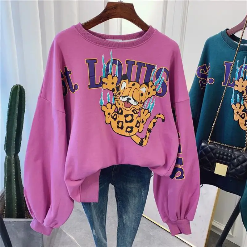 

Shuchan Sweet Cat Print Hoodies For Women Animal Pullovers Sweatshirt Woman Girls Sweatshirt Hoodies Women New Kpop
