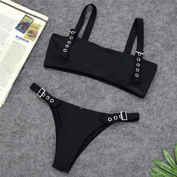 

Women's Two Piece Solid Split Swim Suit separate swimsuit Swimwear Beachwear swimsuit female separate High Waist Swimming Suit