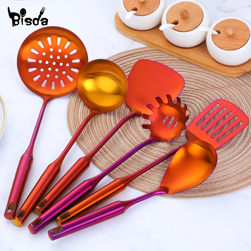 

1pcs Long Handle Stainless Steel High-grade Kitchen Set Cooking Utensils Scoop Turner Ladle Cooking Tools Kitchen Utensils Set