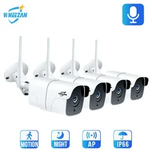 Wheezan CCTV камера система безопасности Wifi комплект видеонаблюдения 1080 P HD Беспроводная ip-камера наружная двухсторонняя аудио сигнализация домашняя камера