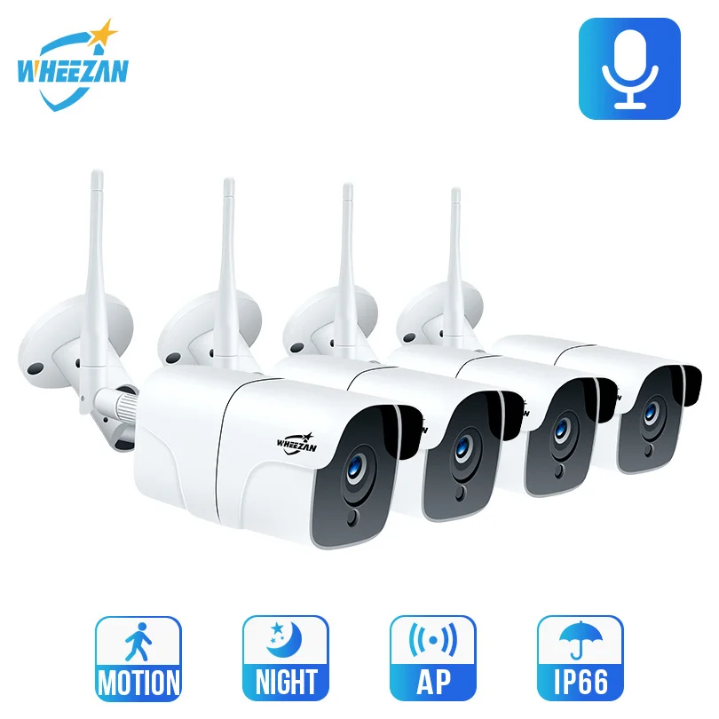  Wheezan CCTV Sistema di Telecamere di Sicurezza Wifi Video Kit di Sorveglianza 1080 P HD Wireless I