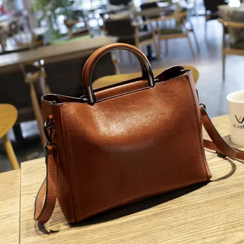 

QINRANGUIO Women Leather Handbags Luxury Handbags Women Bags Designer Shoulder Bag Fashion Solid Crossbody Bags for Women 2020