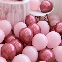 BTRUDI 12pcs /lot 12inch 2.8g  round balloon pink red blue Valentine's Day wedding birthday party Background Decorative Balloons