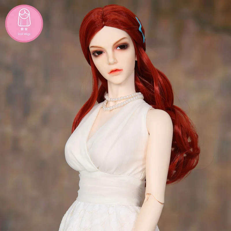 Wig For BJD Doll L15#8 free shipping size 9-10 inch 1/3 Eid Rania Bibiane high-temperature wig long hair bjd sd doll Wigs diy