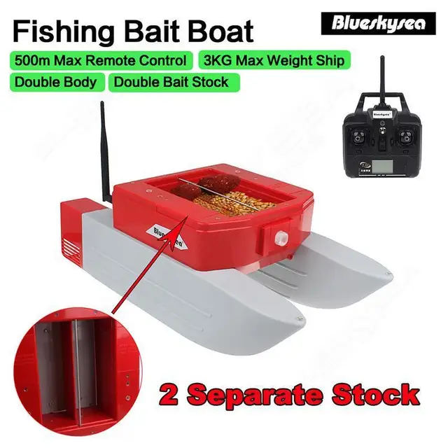 Cheap Free shipping!T168 RC Fishing Bait Lure Carp Boat Fish Finder 500M Watercraft Double Stock Bearing 3kg Red