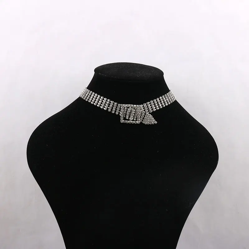 Стильные яркие Стразы женское ожерелье с воротником Роскошные Чокеры ожерелья