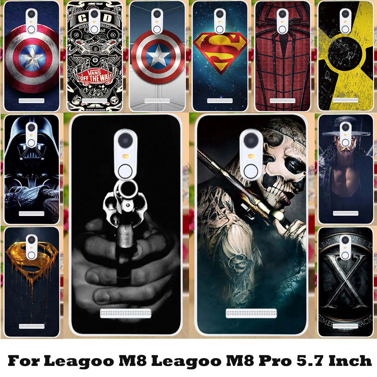 

Soft TPU Case Painting Back Cover For Leagoo M8 Leagoo M8 Pro 5.7 Inch Cases Flexible Silicone Painting Superman Phone Shells