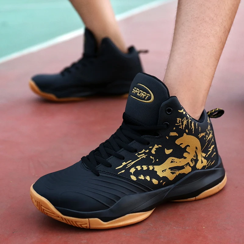 Баскетбольная обувь амортизирующая Противоударная для бега, спорта на открытом воздухе кроссовки специальный дизайн устойчивая мягкая удобная мужская обувь