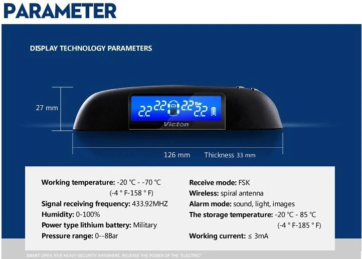 Victon TPMS система контроля давления в автомобильных шинах с 4 внешними датчиками высокое качество TPMS для вашей безопасности