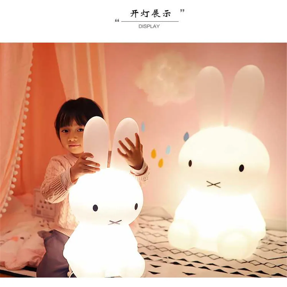 

Night Light Rabbit lamp Baby Kids Toy Gift Led USB Sleeping Decorative Bedside Bedroom Living Room babies Children lamps toys