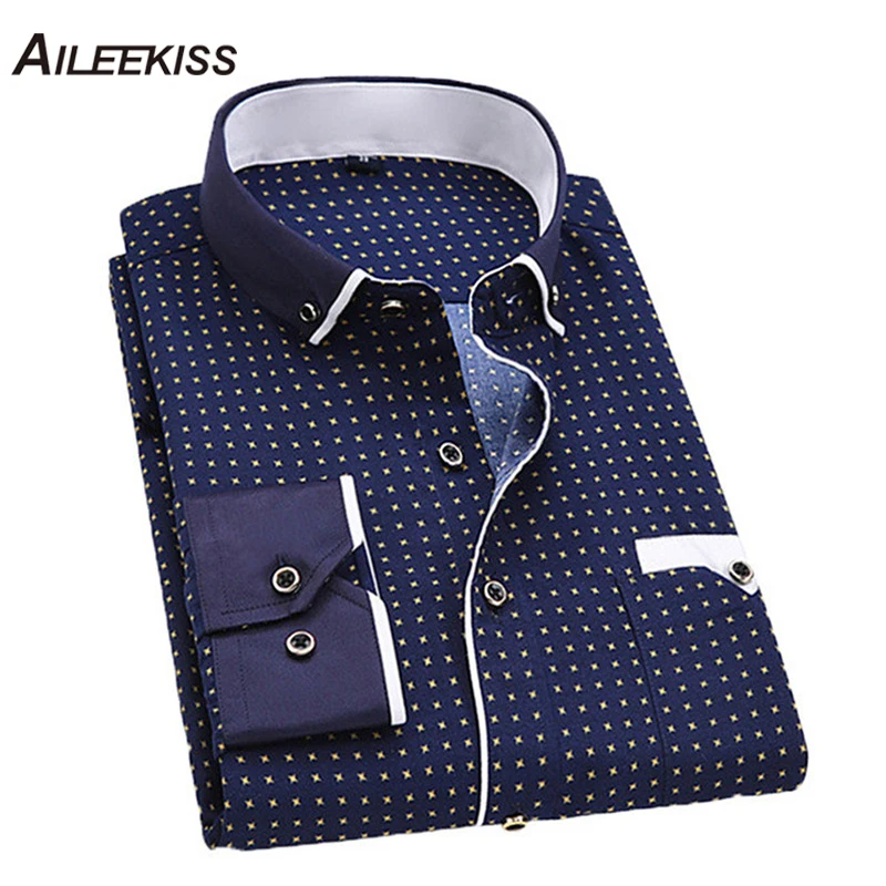 2019 العلامة التجارية الجديدة الرجال لينة الملابس الأزياء بأكمام طويلة قمصان رجالي عارضة يتأهل قميص مطبوع Scamisa الاجتماعية الغمد XT389