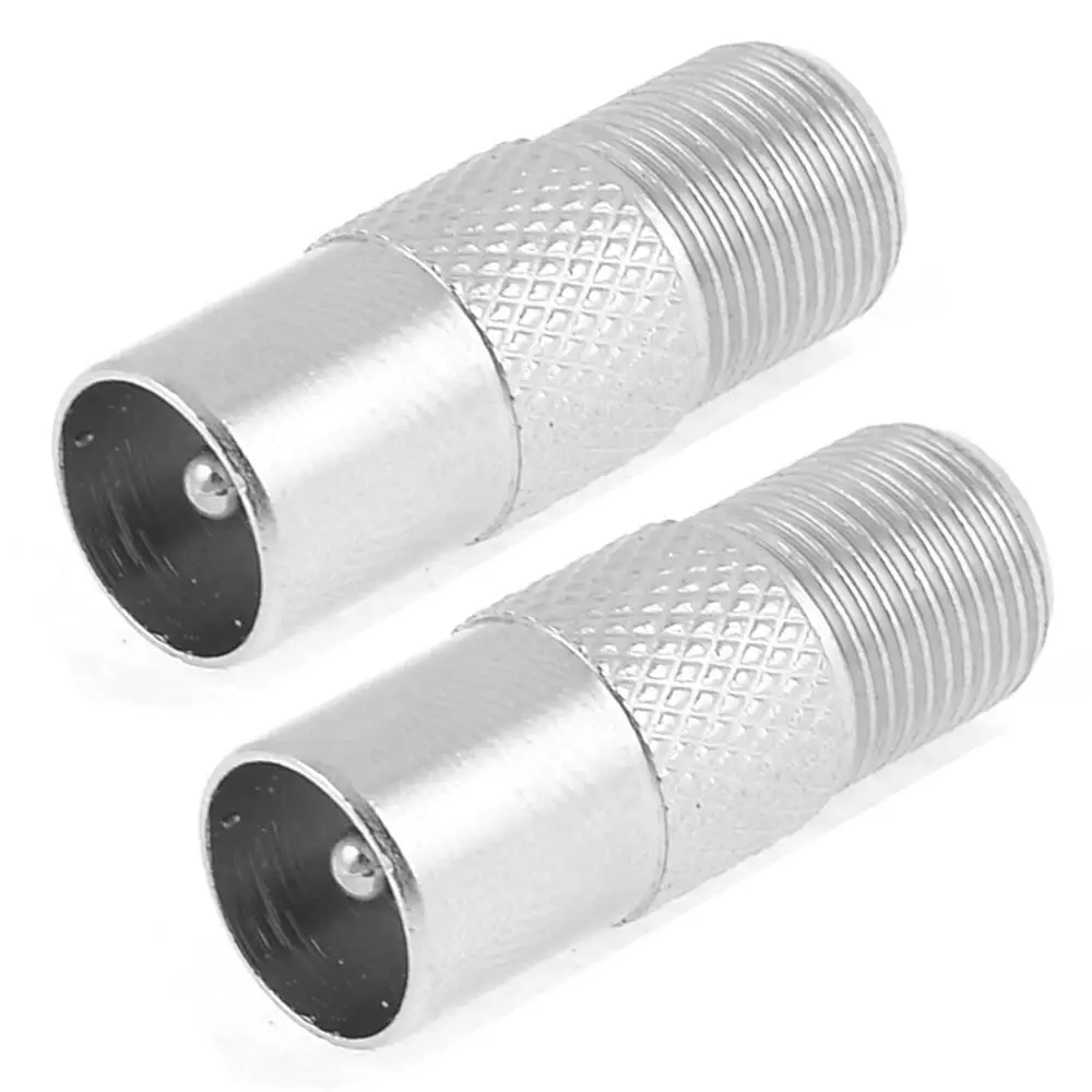 2 Pcs F Female To Pal Male Coupler Coaxial Adapter Connectors For Cctv