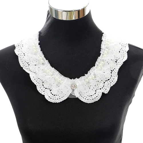 New style white Embroidery Flower Lace Neckline Fabric DIY Lace Collar Sewing Craft Neckline Decoration 1pcs sell - Цвет: BW053