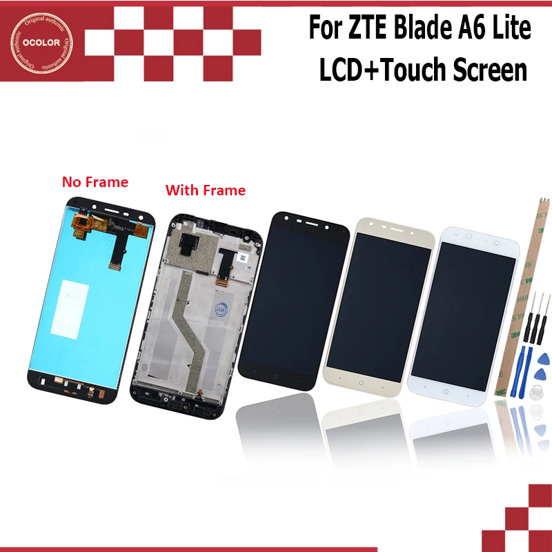 

ocolor For ZTE Blade A6 Lite LCD Display and Touch Screen With Frame 5.2" Phone Accessories For ZTE Blade A6 +Tools +Adhesive