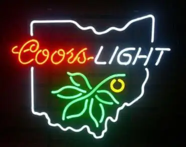Custom Made Coors Light Ohio State Glass Neon Light Sign Beer Bar