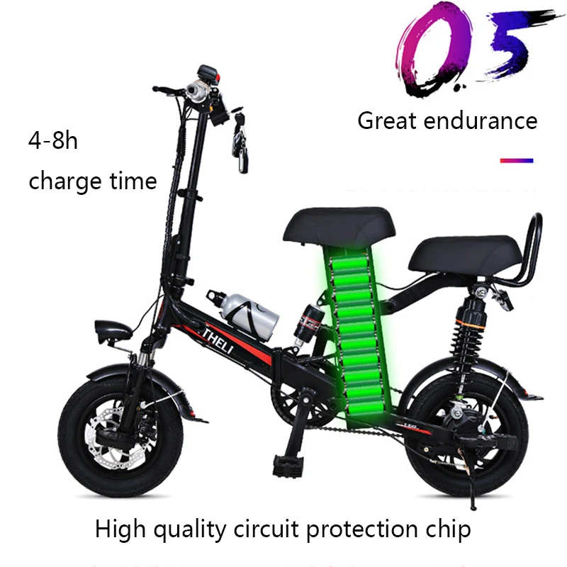Perfect Folding 48V 600W camping electric bicycle lithium battery motorcycle electric moped for men and women small two seats car 5