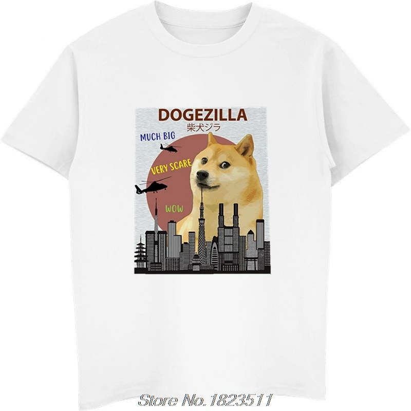 Горячая Распродажа, модная футболка со смешной дож зиллой | смешной дож мем Шиба ину, футболки с собаками, мужские футболки Harajuku, уличная одежда