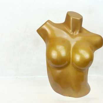 

wholesale Platinum Gold color boutique underwear plastic bust chest models, clothing underwear woman mannequin show props B370