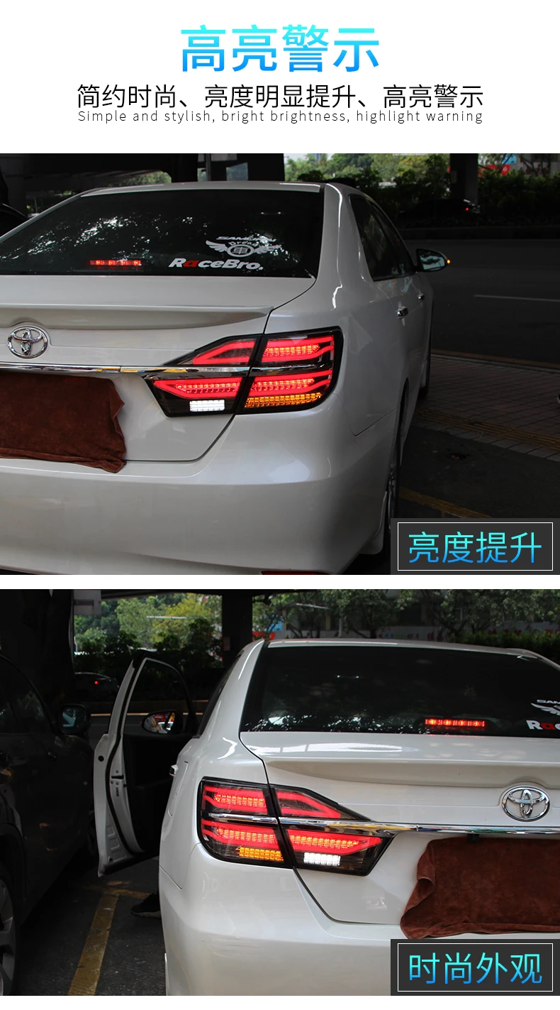 Автомобильный Стайлинг для Toyota Camry задний светильник в сборе Новинка Camry V55 светодиодный задний светильник задний фонарь DRL+ тормоз+ парковочный динамический сигнал поворота