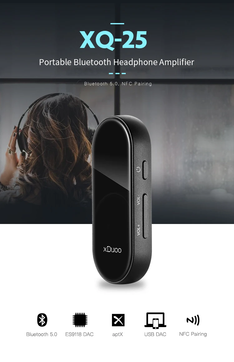 XDUOO XQ-25 Original Portable Bluetooth 5.0 aptX Headphone Amplifier_01