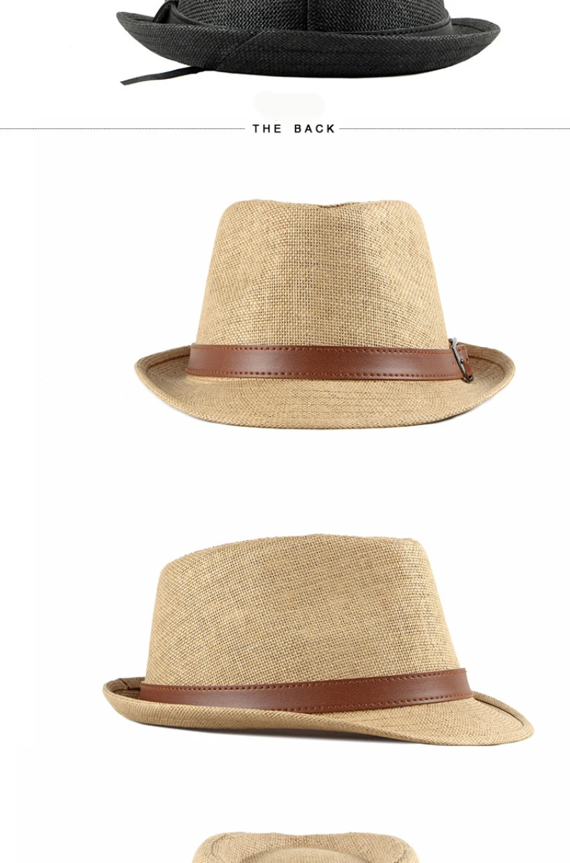 HT2490, летние шляпы для мужчин, пляжная шляпа, винтажные соломенные шляпы с короткими полями, с поясом, корейский стиль, мужские Шляпы, панамы, летние шляпы