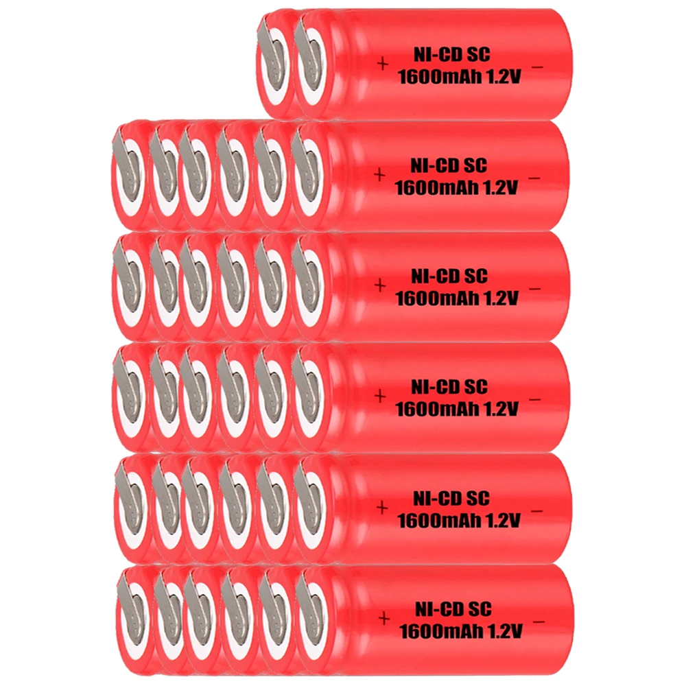 

Lowest price 32 piece SC battery 1.2v batteries rechargeable 1600mAh nicd battery for power tools akkumulator