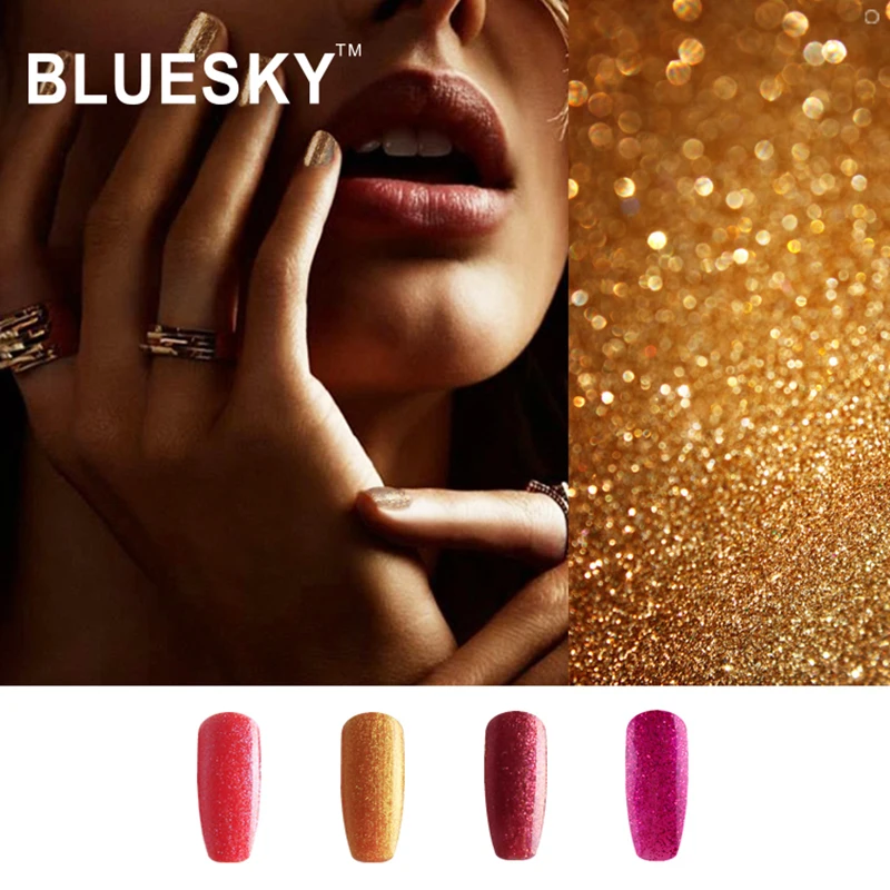 

1Set 4pcs 100% Genuine Bluesky Soak Off UV LED Gel Nail Polish New Arrival Charming Colors Nail Gel Polish UV Gel