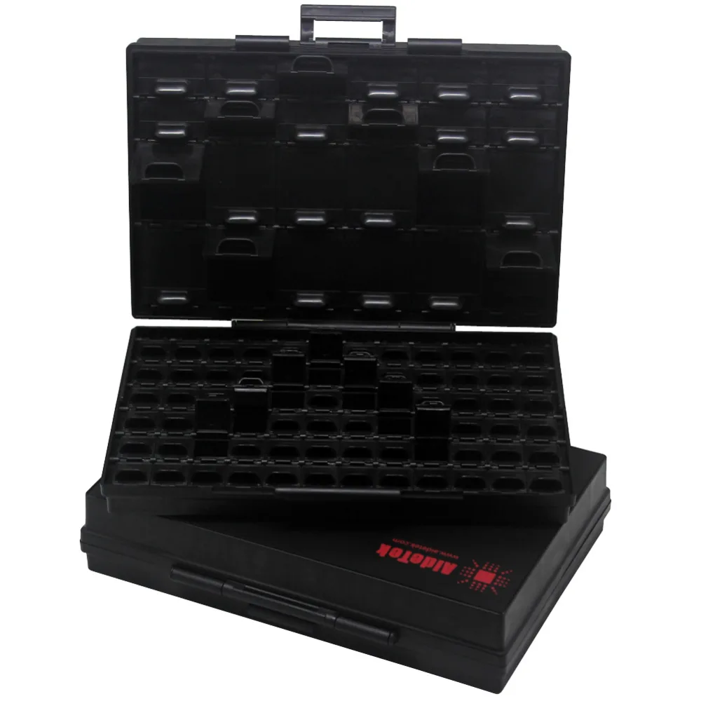 AideTek BOXALL96AS 96 lids anti static ESD safe enclosure SMD SMT IC diode parts organizer