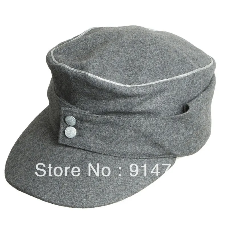 WWII GERMAN WH EM OFFICER M43 PANZER WOOL FIELD CAP GREY IN SIZES 33865