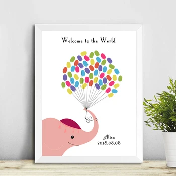 

Free Custom Name Date Fingerprint Guest Book,Canvas Painting For Mi Primera Comunion Baby Shower Kids Birthday Party Decoration
