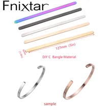 Fnixtar DIY C Открытый Браслет-манжета материал зеркальная полише Нержавеющая сталь прямоугольник пустой штамповки Tigs 1/4* 5in10pcs/лот