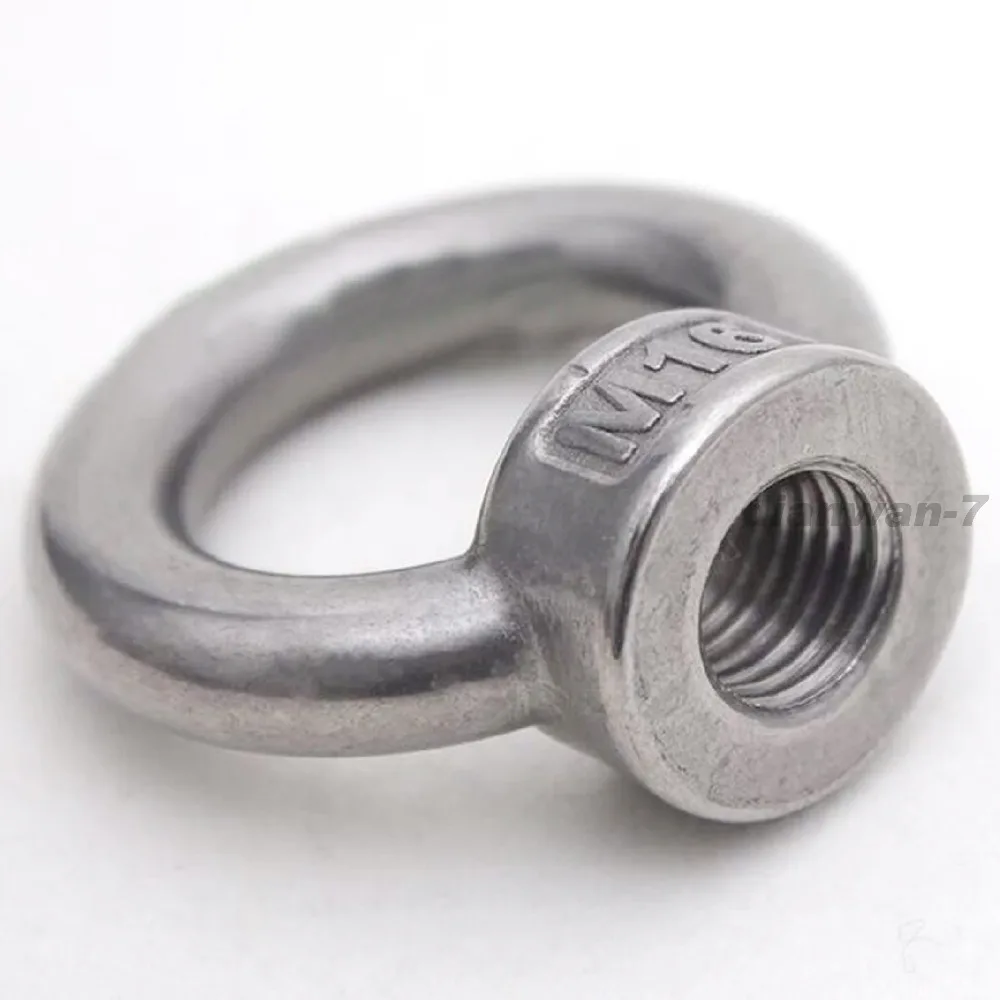 

304 Stainless Steel European Style Ring Shape Eye Bolts Eyed Threaded Nuts, 10 pcs