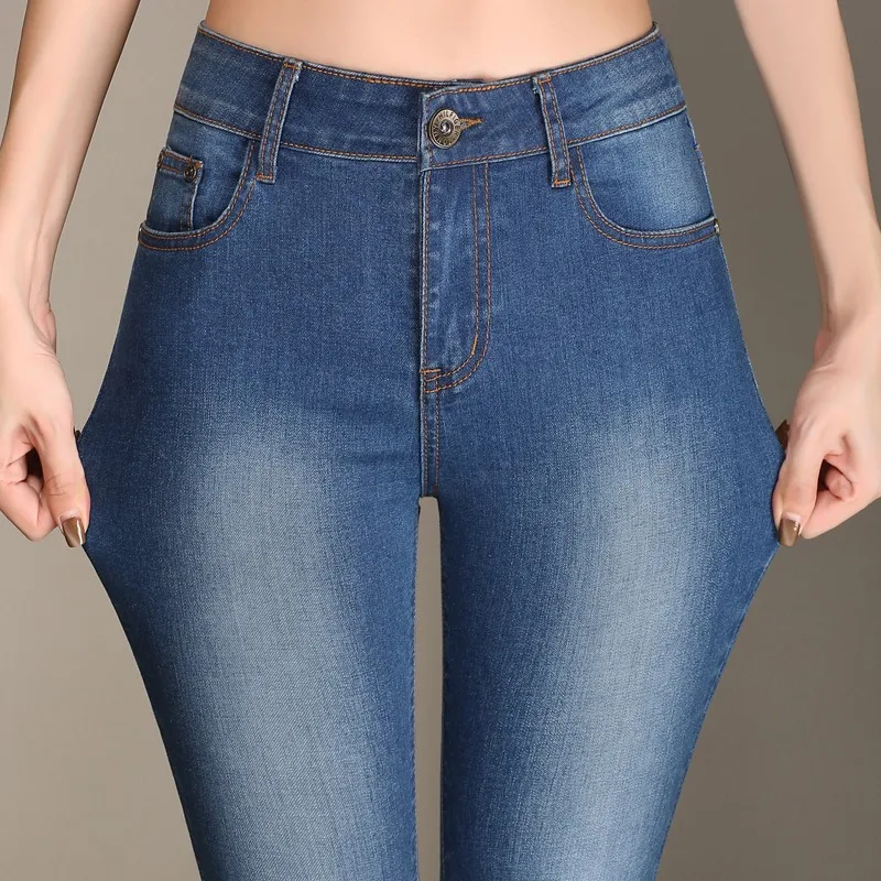 Корейские облегающие Женские джинсы с высокой талией, Ретро стиль, с кисточками, широкие брюки, классические, вареные, полная длина, сексуальные, офисные, женские штаны, брюки