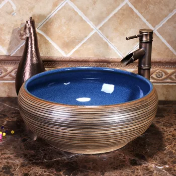 

Modern Countertop Lavobo Wash Basin Ceramic Bathroom basin Sink bowl porcelain retro sinks