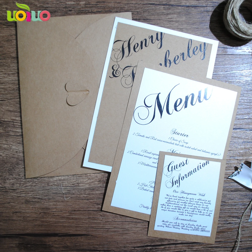  Popular love laser cut handmade kraft paper luxury wedding invitation cards birthday invitation car - 32469122919