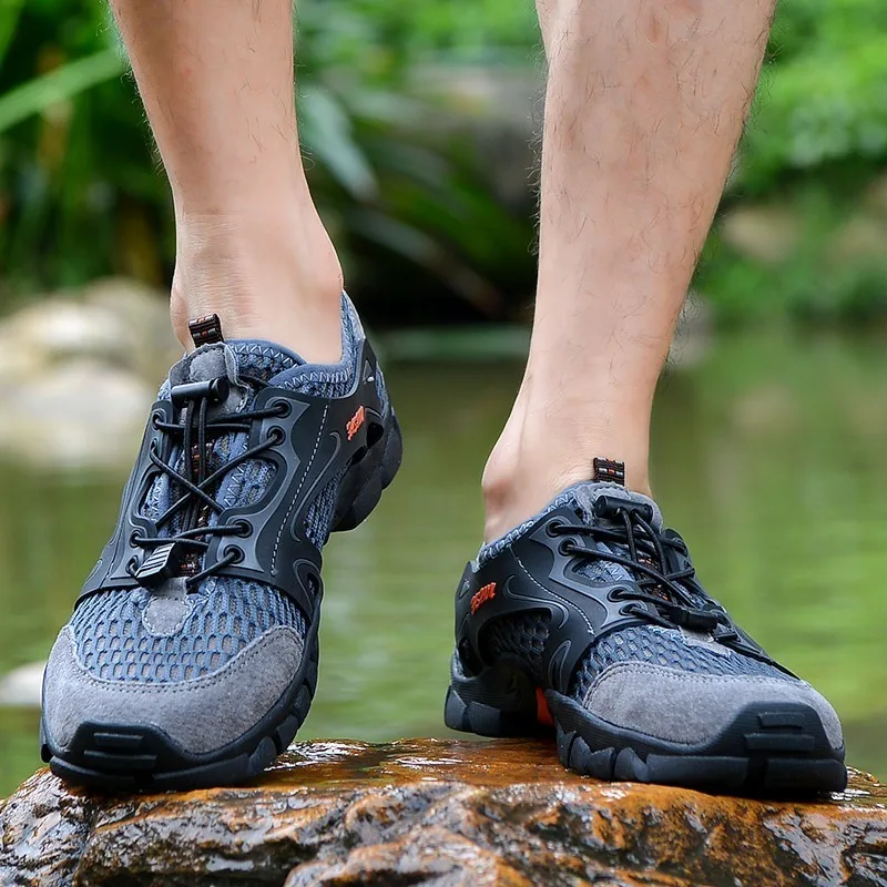 الصيف الرجال دائم أحذية ماء الشاطئ المنبع أحذية غير زلة رجل أكوا أحذية المشي في الهواء الطلق أحذية رياضية بيرفوت رياضية تنفس
