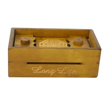 UTOYSLAND Secret Box Wooden Puzzle Box Secret Trick Intelligence Compartment Magic Money Box Brain Teaser Logic Educational Toy