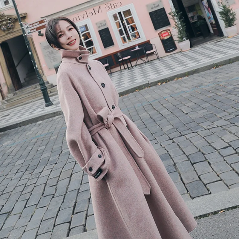 light pink wool coat women's