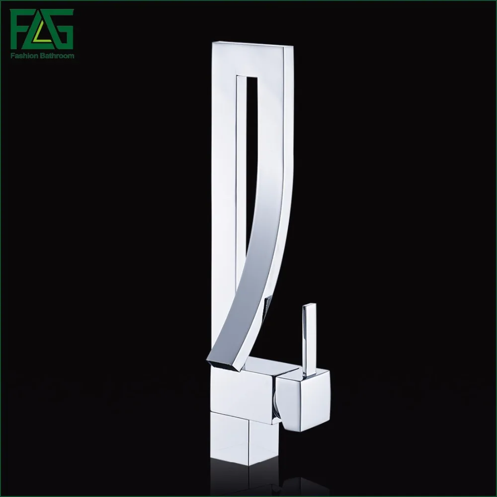 European Kitchen Faucet Deck Mounted Kitchen Water Mixer Tap Chrome Square Waterfall Griferia Lavamanos Cold Hot