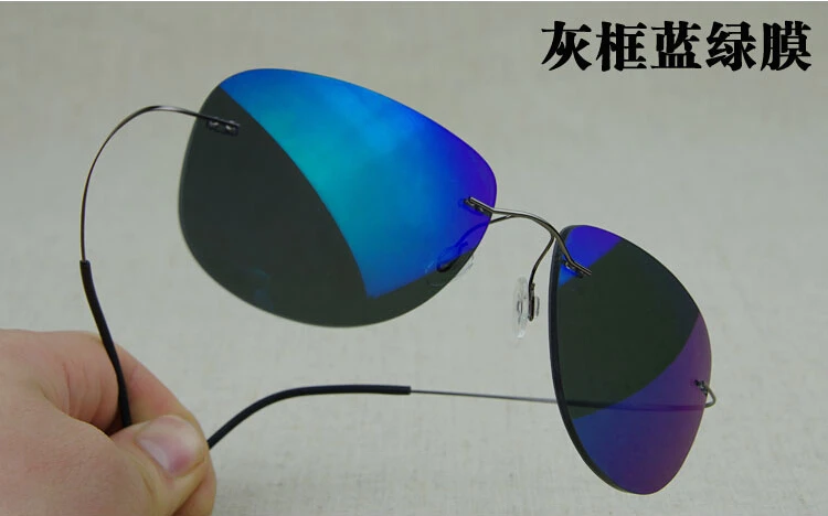 Yellowrock бренд ультра-легкий без оправы Солнцезащитные очки для женщин Цвет Плёнки памяти Титан стойки мужской поляризованные Солнцезащитные очки для женщин 8.8 г только