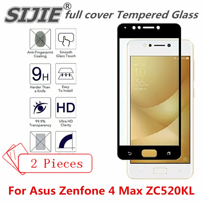 2 шт. полное покрытие из закаленного стекла для Asus Zenfone 4 Max ZC520KL подходит экрана