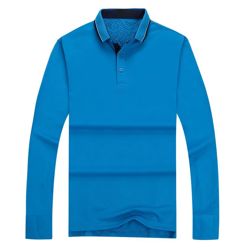 

Brand Men Solid Clothes High Quality Mens Long Sleeve Polos Cotton Quality Dry Male Sport Golf Training T Shirts 7 Color