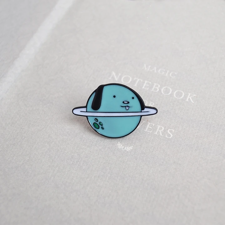 

WEISHUOLI Cute Cartoon Planet Dog Brooch Pin Enamel Coat Accessories