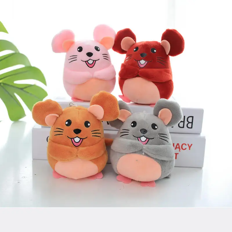 

Small 12cm Print mouse Key chain Pendant toys Cute Kawaii stuffed toys Quality Baby Children Plush Toys