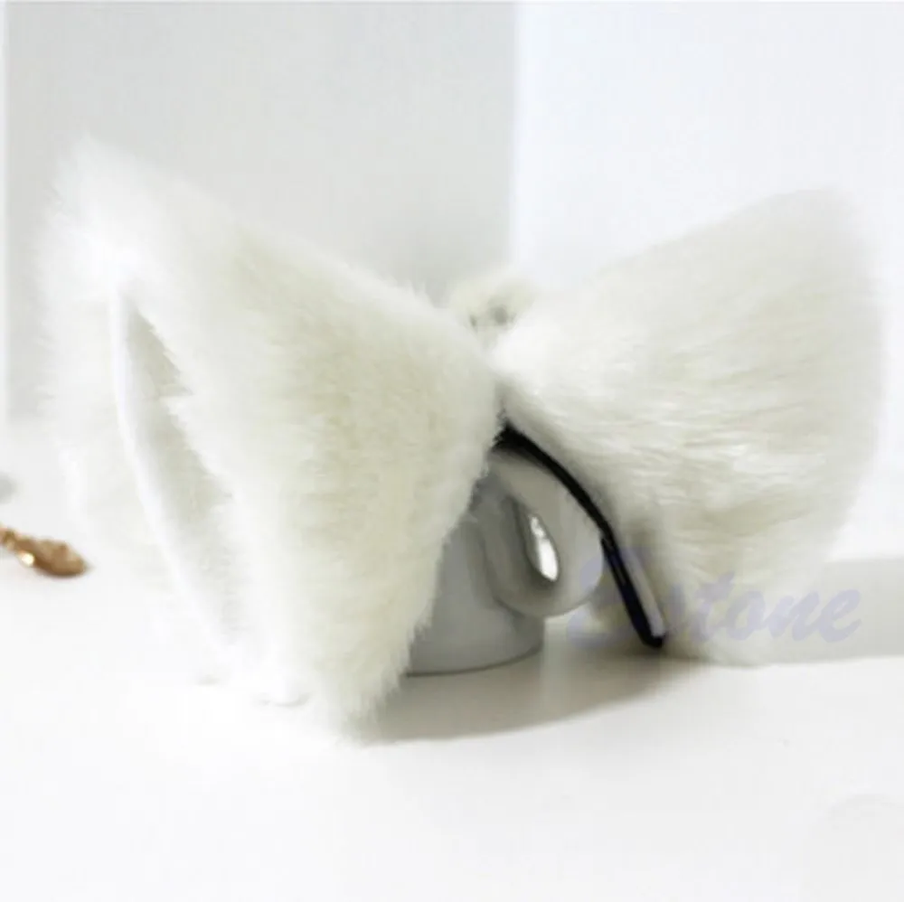 GOHAND Cosplay Party Cat Fox Long Fur Ears Neko Costume Hair Clip Halloween -Zentai shop online