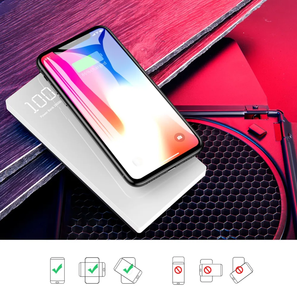 Qi Wireless Charger Power Bank 20000mAh Portable Dual USB Phone Charger External Battery Pack for Xiaomi iPhone Huawei Poverbank Qi Wireless Charger Power Bank 20000mAh Portable Dual USB Phone Charger External Battery Pack for Xiaomi iPhone Huawei Poverbank