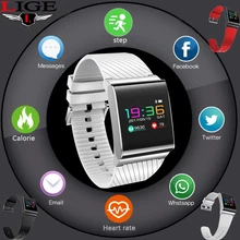 LIGE Fashion Sports Watch Blood Pressure Sleep Monitoring Sports Distance Record IP67 Waterproof Smart Bracelet For Android iOS