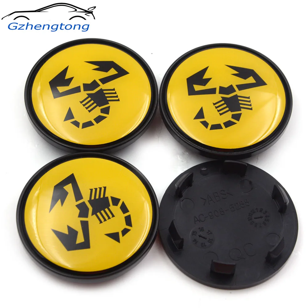 

Gzhengtong 4pcs/lot Black Color Caps 59mm/53mm Wheel Center Cover Hub Cap for Ford in Yellow Scorption Logo