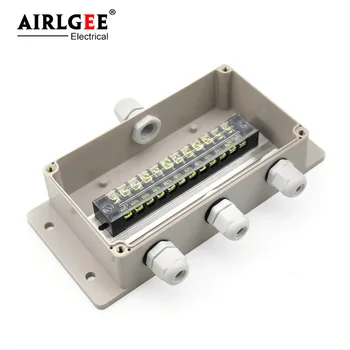 

158*90*60mm 1 Inlet 3 Outlet with ear outdoor waterproof terminal box cable with 12 TB terminal 15A set box
