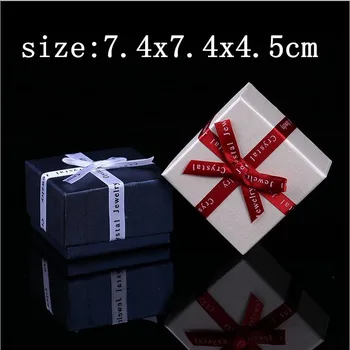 

[4Y4A] 50pcs Kraft paper ring box jewelry bow box World paper lid box gift box [Accept custom logo ]